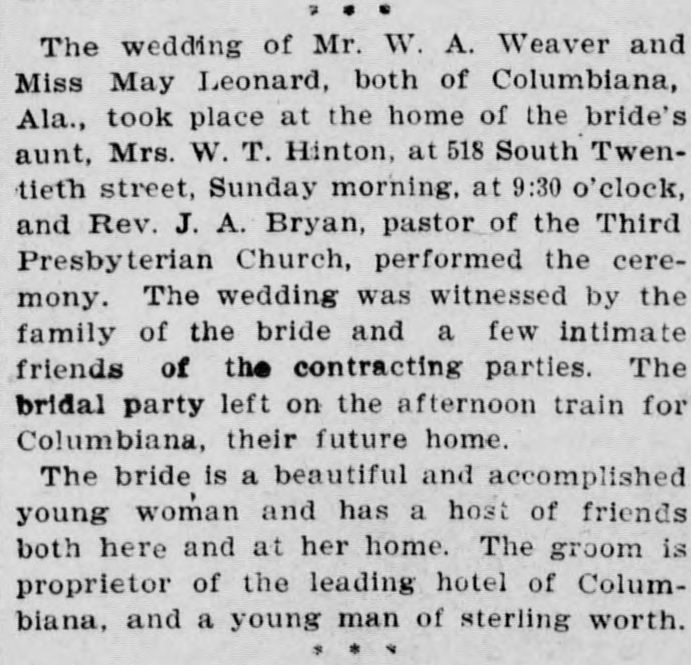 W.A. Weaver-May Leonard